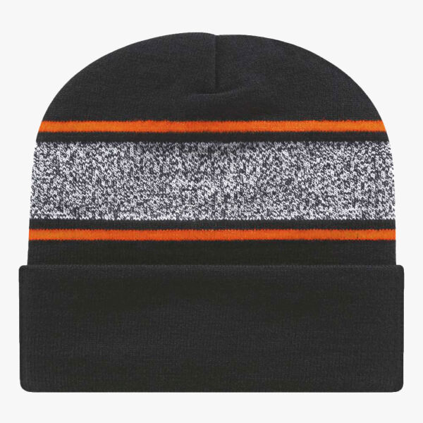 USA-Made Variegated Striped Cuffed Beanie Thumbnail