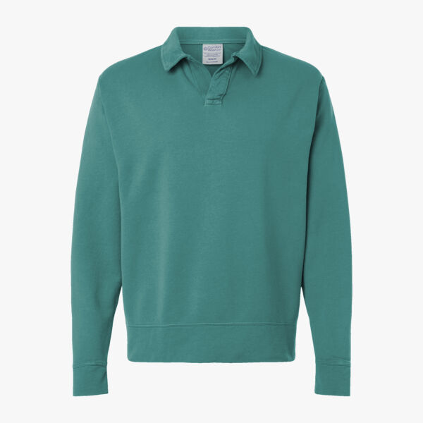 Unisex Garment-Dyed Polo Collar Sweatshirt Thumbnail