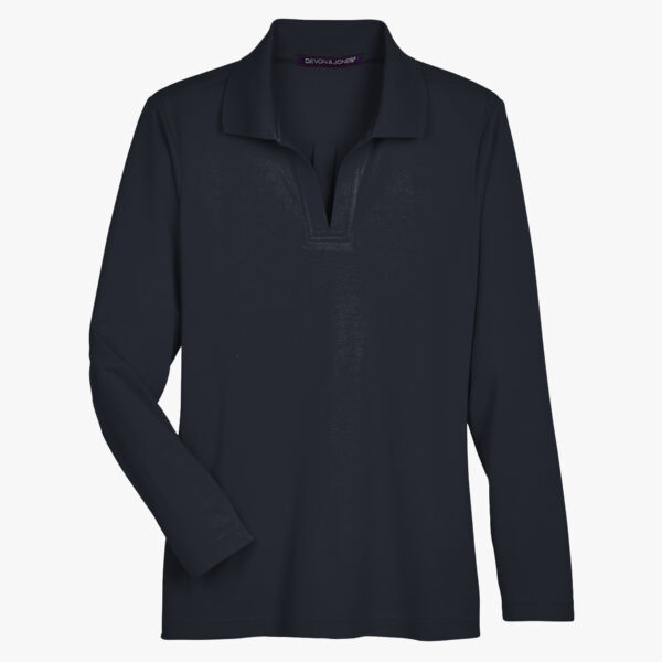 Women's CrownLux Performance® Plaited Long Sleeve Polo Thumbnail