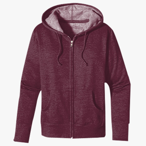Women's Heathered Full-Zip Hooded Sweatshirt Thumbnail