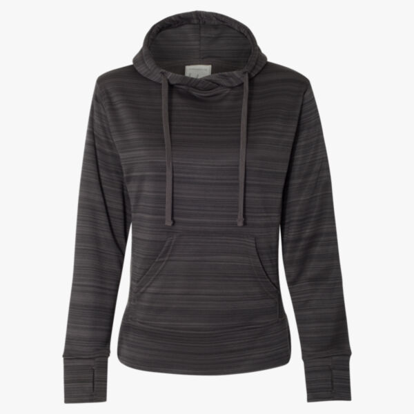 Women's Odyssey Striped Performance Fleece Lapover Hooded Sweatshirt Thumbnail