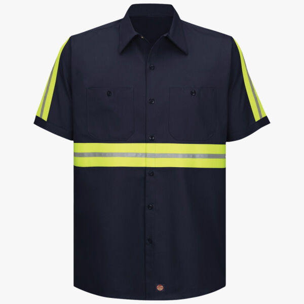 Men's Enhanced Visibility Short Sleeve Cotton Work Shirt Thumbnail