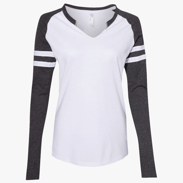 Women's Fine Jersey Mash Up Long Sleeve T-Shirt Thumbnail
