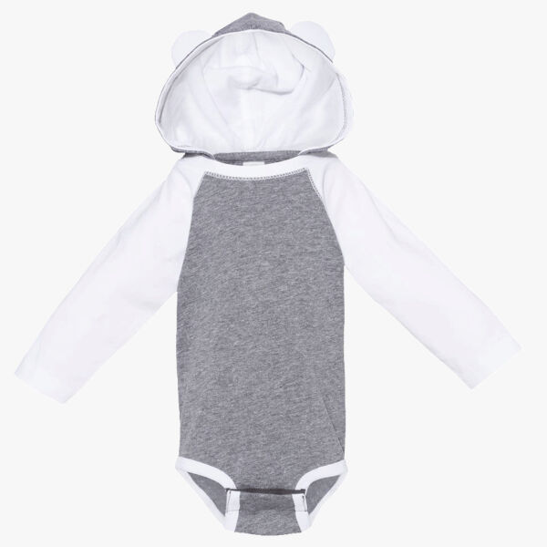 Infant Fine Jersey Character Hooded Long Sleeve Bodysuit with Ears Thumbnail