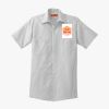Short Sleeve Striped Industrial Work Shirt Thumbnail