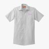Short Sleeve Striped Industrial Work Shirt Thumbnail