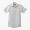 Short Sleeve Striped Industrial Work Shirt Thumbnail