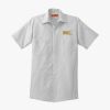 Short Sleeve Striped Industrial Work Shirt Thumbnail