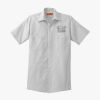 Short Sleeve Striped Industrial Work Shirt Thumbnail