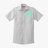 Short Sleeve Striped Industrial Work Shirt Thumbnail
